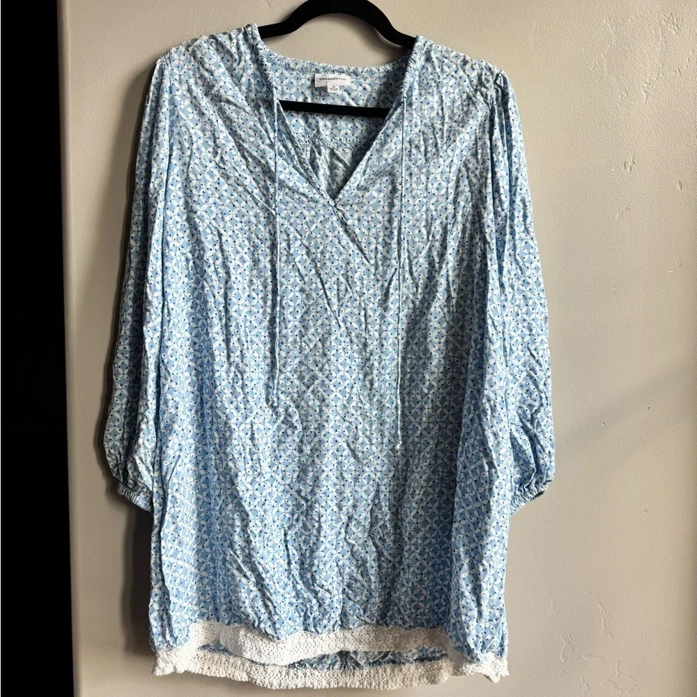 Summersalt Easy Breezy Eco Voile Tunic Dress Cover Up in Summer Mosaic XS